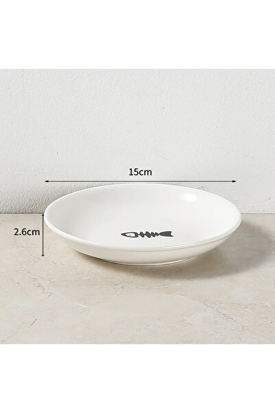 Choice 1pcs fish bone plate Pet Ceramic Bowl Nordic High Footed Ceramic Cat F...