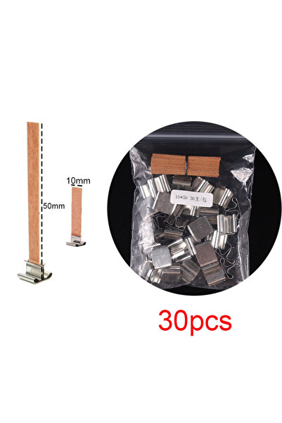 UDOCOOL 10X50mm 30pcs Wooden Candle Wicks Candle Making Set Wicks with Clip B...