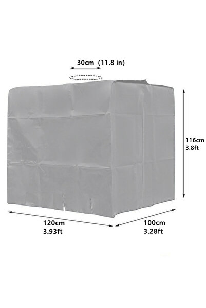 Choice silver Professional 1000 Liters IBC Water Tank Cover Outdoor Garden Fu...