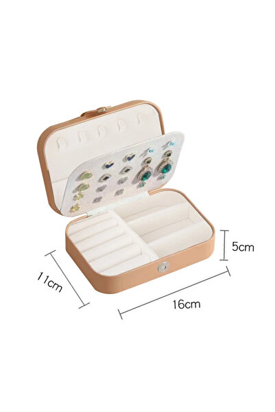 Choice Khaki 2024 Portable Jewelry Box Jewelry Organizer Display Travel Jewel...