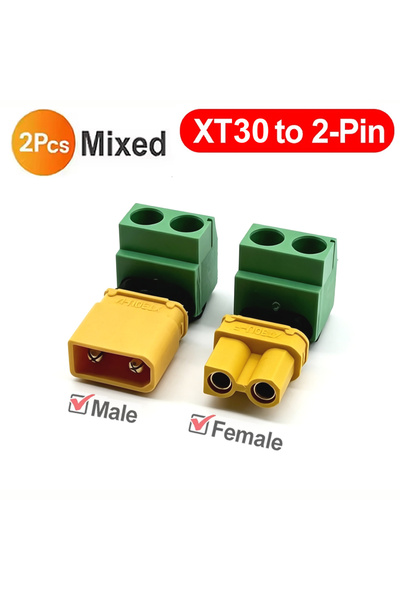 Choice5 موصلات XT30 مختلطة - قطعتان من موصلات XT30/XT60 بدون لحام ذكر/أنثى إل...