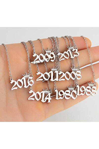 Choice44 2006 silver necklace Stainless Steel Year Number Necklaces for Women...