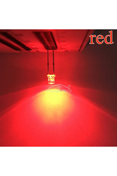 Choice Red 100Pcs F3 3mm 2pins Flat Emitting Diodes Lamp Ultra Bright LED Bul...