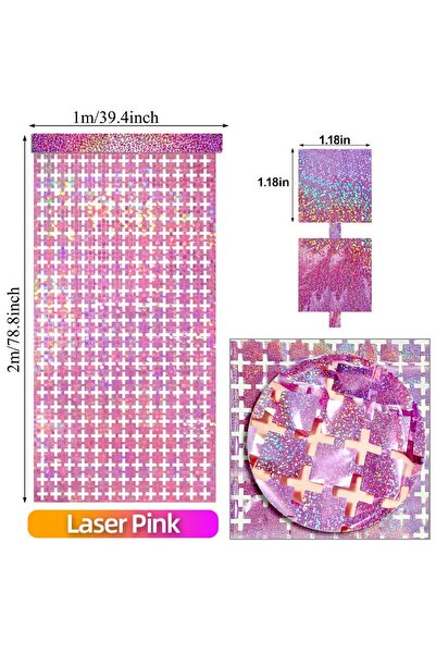 Choice12 1PC Larse Pink 1-3Pcs Square Glitter Curtain Backdrop Gold Sliver Pi...
