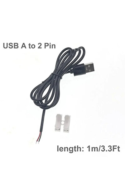 Choice USB Male 1m -1pcs DC 2-pin USB Power Cable USB Male Female to 2 Pin Ba...