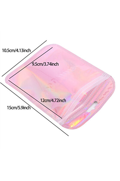 Choice Pink 10.5x15cm 50pcs Thicken Ziplock Bags Resealable opp Bags Holograp...