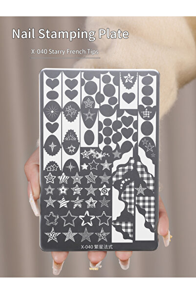 Choice30 gangban-X040 1pc Nail Stamping Plate 30 Patterns, Plaid Geometric Na...