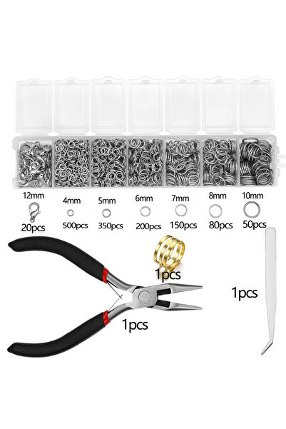 Choice Rhodium 1353Pcs Open Jump Rings and Lobster Clasps Jewelry Findings Ki...