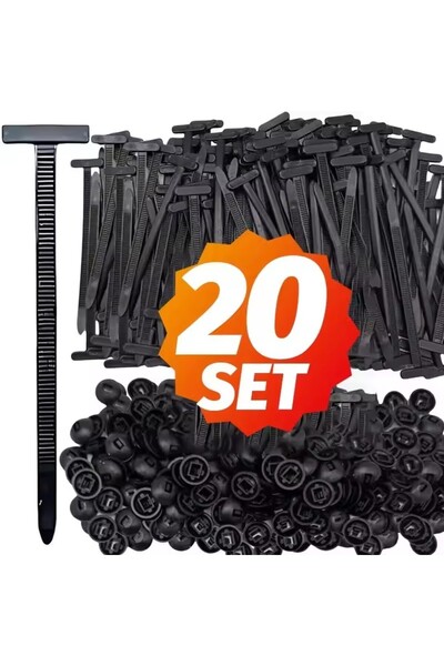 Choice7 20set Nylon Push Mount Cable Tie Zip Fastener Auto Car Fender Engine ...
