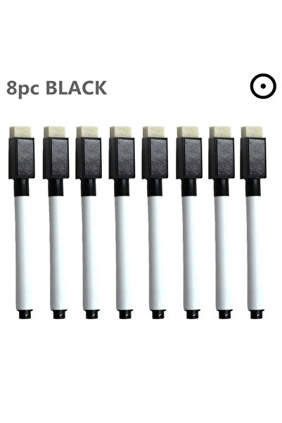Choice 8pc BLACK 8PC Magnetic Colorful Whiteboard Pen Black White Board Marke...