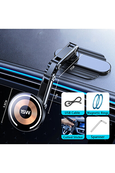 Vikefon Charging B Magnetic Car Wireless Charger Stand Magnet Car Mount Fast ...