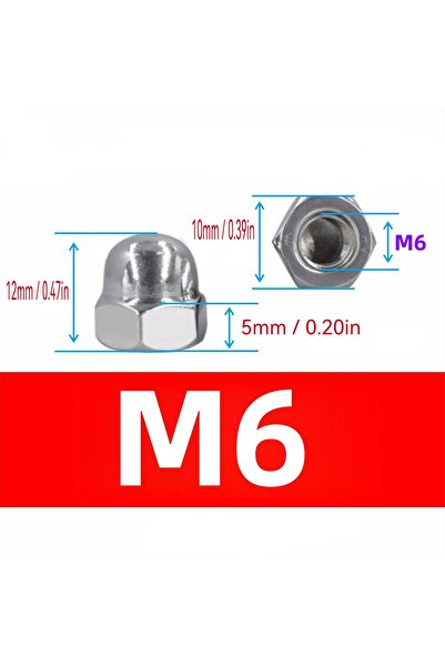 Choice DIN1587-M6-10Pcs SS A2-304 Stainless Steel Acorn Nuts DIN1587 Domed Ca...