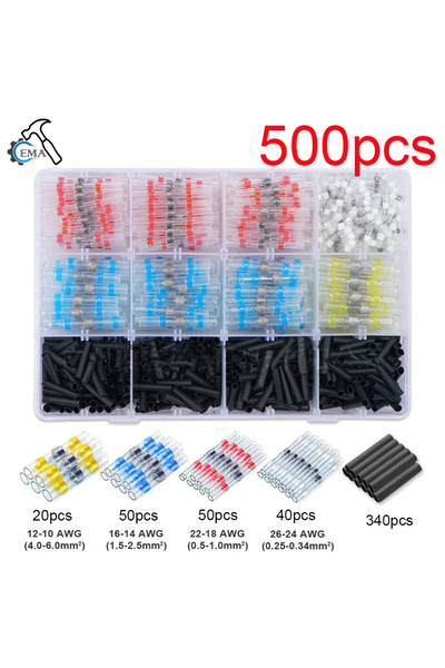 Choice7 500PCS 50/1200pcs Solder Sealed Wire Connectors Heat Shrink Solder Bu...