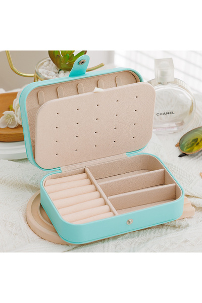 Choice green Portable Jewelry Storage Box Travel Organizer Jewelry Case Leath...