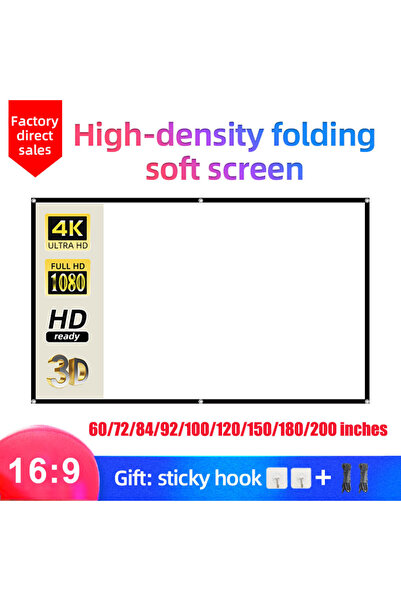 MIXITO 150 inch 16:9 Ratio Hight-density Portable Foldable Projection Screen ...