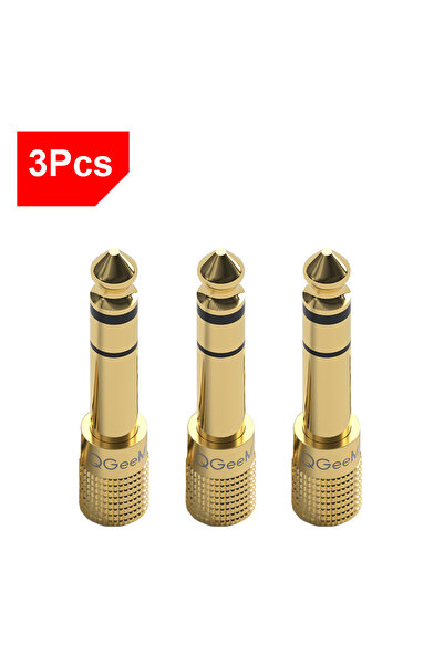 Choice 3 pcs QGeeM Jack 6.5 6.35mm Male Plug to 3.5mm Female Connector Headph...