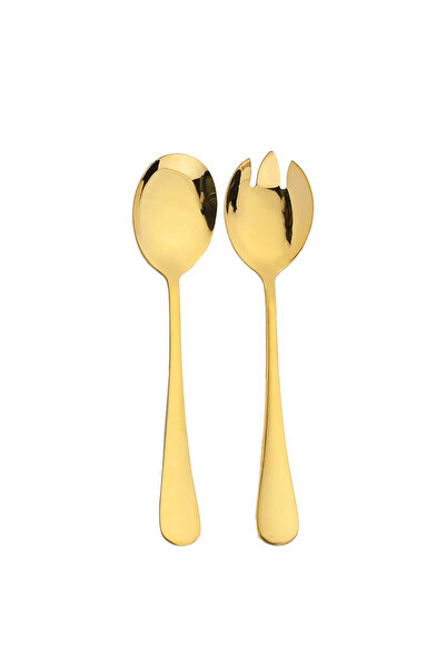 Choice Gold 2Pcs 2Pcs Gold Salad Spoon Fork Stainless Steel Salad Server Euro...