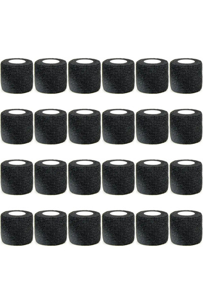 Choice9 24PCS 5CM X 4.5M A0170-black Wholesale 24 rolls Bandage Cohesive Band...