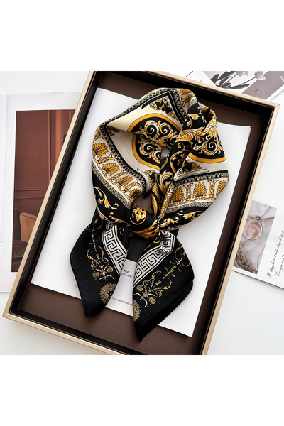Choice1 70x70CM FJ711-12-5 Luxury Women's Vintage Versatile Thin Satin Scarf ...