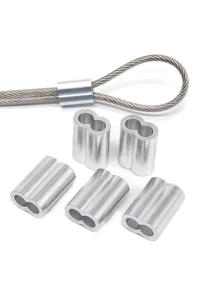 Choice 50Pcs M2 10-50Pcs Aluminum Cable Stopper Crimp Rope Sleeve Wire Crimp ...