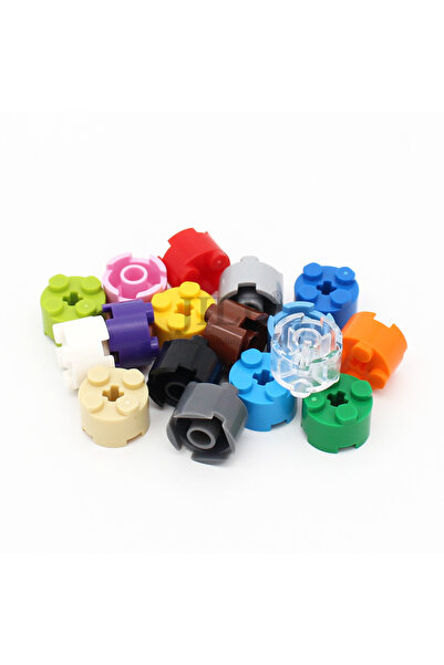 Choice13 mix12-16color 50pcs 50PCS MOC Bricks Parts Round 2x2 with Axle Hole ...
