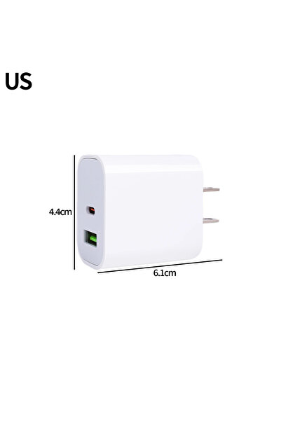 Choice 1 Pack US White 5V USB C Wall Charger Block 20W Dual Port PD Power Typ...