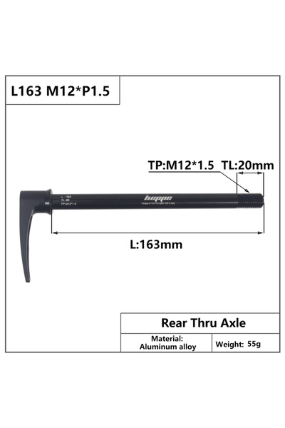 Choice L163 M12x1.5 TL20 HEPPE MTB Road Bike Thru Axle 12x142 12x148 Quick Re...