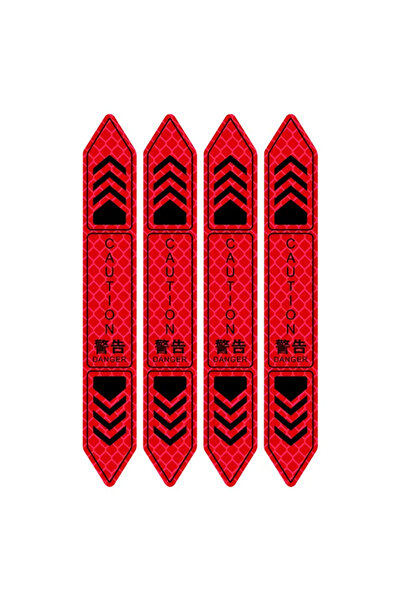 Choice B- Red-1set 4PCS Reflective Car Door Sticker Safety Opening Warning Re...