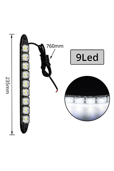 Choice5 2X 9Led White Led 2X Daytime Running Lights Car Drl Led DC 12V White ...