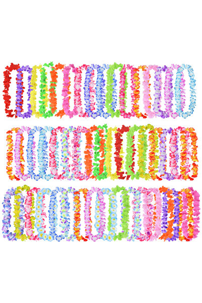 Choice 20Pcs Random Mix 10/20/50pcs Hawaiian Flower Wreath Necklace Summer Tr...