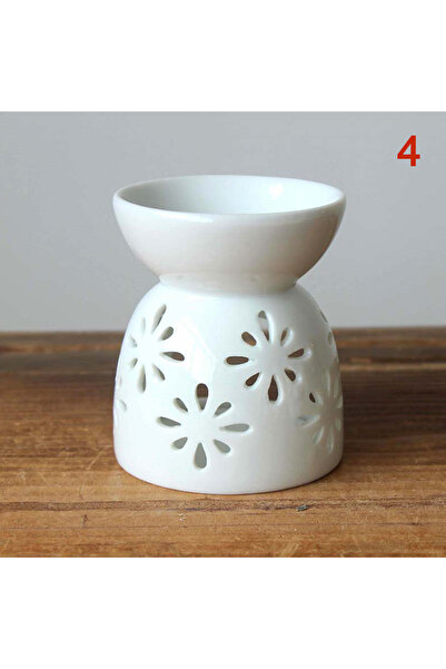 JETTING 4 Ceramic Crafts Aroma Burner Handmade Hollow Flower Pattern Essentia...