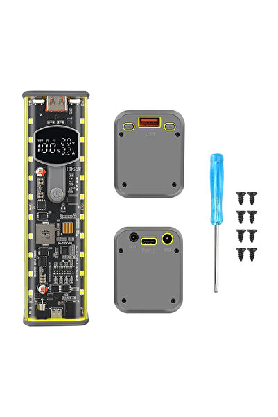 Choice Yellow 8*18650 DIY Power Bank Case PD 65W Powerbank Case 18650 LED Scr...