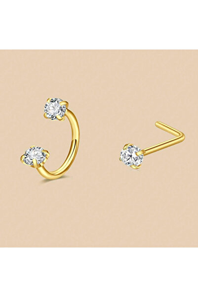 Choice7 Geometric Face 18G 1.0mm Nose Rings & Studs 2pcs-8 6/2pcs Horseshoe N...