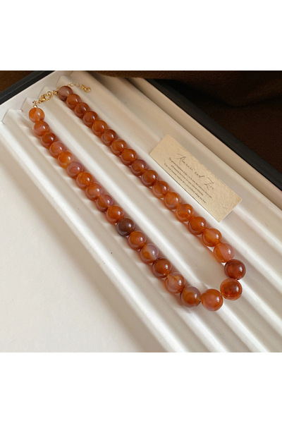 Choice5 brown color 1 7 Colors 42cm Smudging Round Beads Acrylic Choers Neckl...