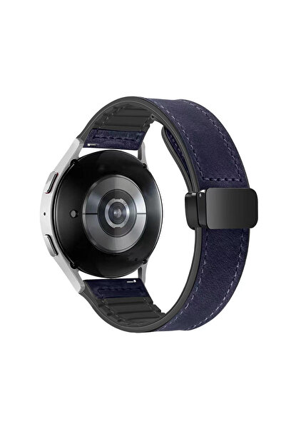 Choice1 20MM Blue Leather Silicone Strap For Watch S4 S3 S2 S1 Pro Active 20m...