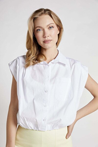 armalife 4521 Balon Cut Short Women's Shirt with Pocket Details