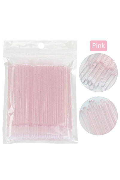 choice2 C539-glitter pink 100Pcs Eyelash Cleaning Brush Lash Extension Micro ...