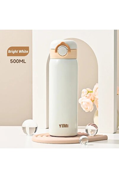 Choice 500ml Bright White 500ML Thermos Bottle Vacuum Flasks Tumbler 304 Stai...