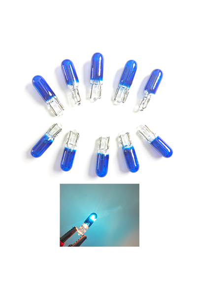 Choice5 10Pcs Blue 10pcs T5 12v 1.2w W2W Car Halogen Lamp Instrument Lights D...