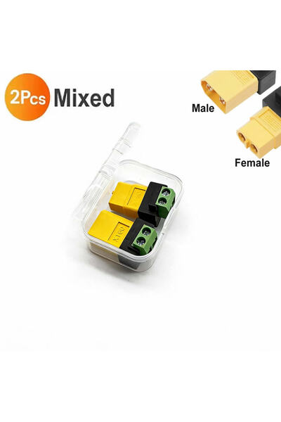 Choice1 Mixed - 2pcs Solderless XT60 Bullet Connector Power Plug, XT60 to 2 P...