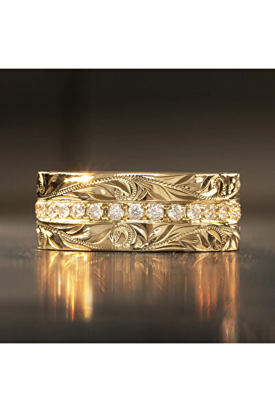 Choice5 9 Q627 Huitan Aesthetic Carved Pattern Wedding Band Women Rings Silve...