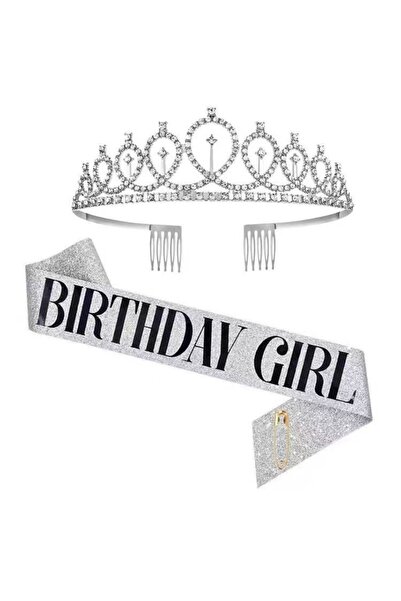 Choice5 Silver black Birthday Tiara Crown Sash Birthday Girl Women Girls Part...