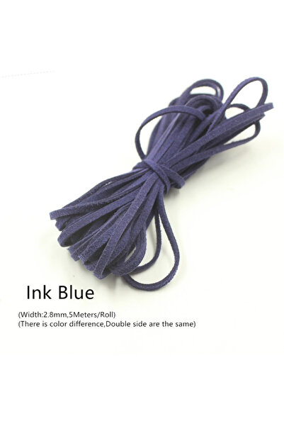 Choice 3MM 5Meters Ink Blue 3MM 5M Micro-Fiber Flat Leather Lace Beading Thre...