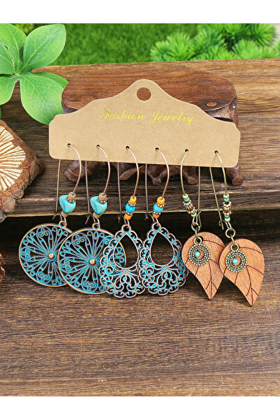 Choice HQEF1760 Ethnic Style Antique Alloy Earring Retro Hollow Earrings Bohe...