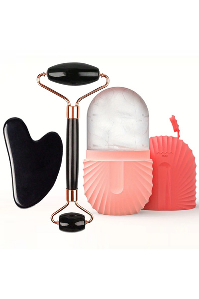 Choice1 3pcs set-Pink Facial Roller Ice Face Roller for Eyes Double Chin Jawl...