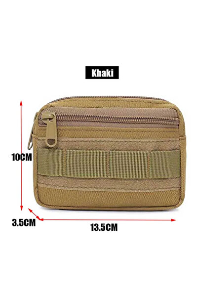 Choice Khaki Double Layer EDC Pack Men Tactical Molle Waist Belt Oxford Hip P...