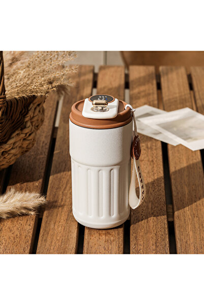 Choice 450ML White Coffee 450ML Stainless Steel Thermo Water Bottle LED Tempe...