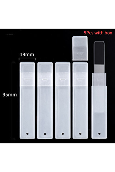 Choice 5Pcs with box Transparent Glass Nail Files With Box Sanding Polishing ...