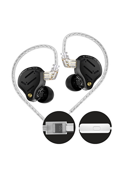 Choice5 Standard type-c mic KZ Pisces Dual Dynamic Drive Unit Earphones With ...