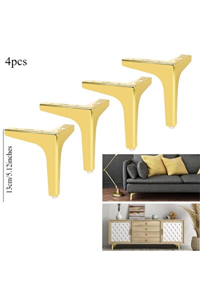Choice 4pcs-13cm Golden 4pcs DIY Replacement Sofa Feet Metal Legs for Furnitu...